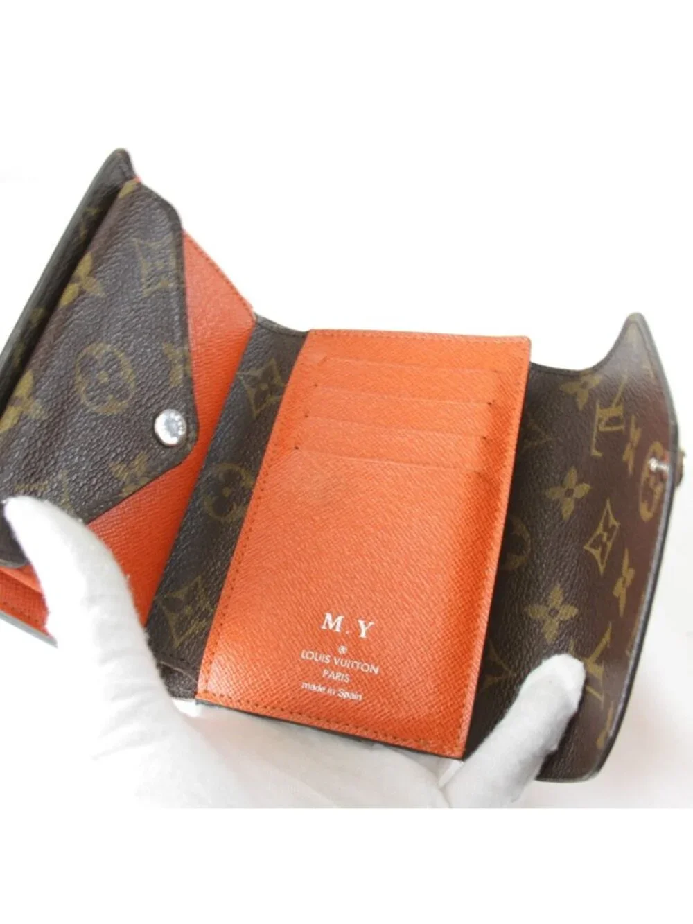 Louis Vuitton Portefeuille Ma Trifold Wallet Monogram Canvas Epi Leather Orange